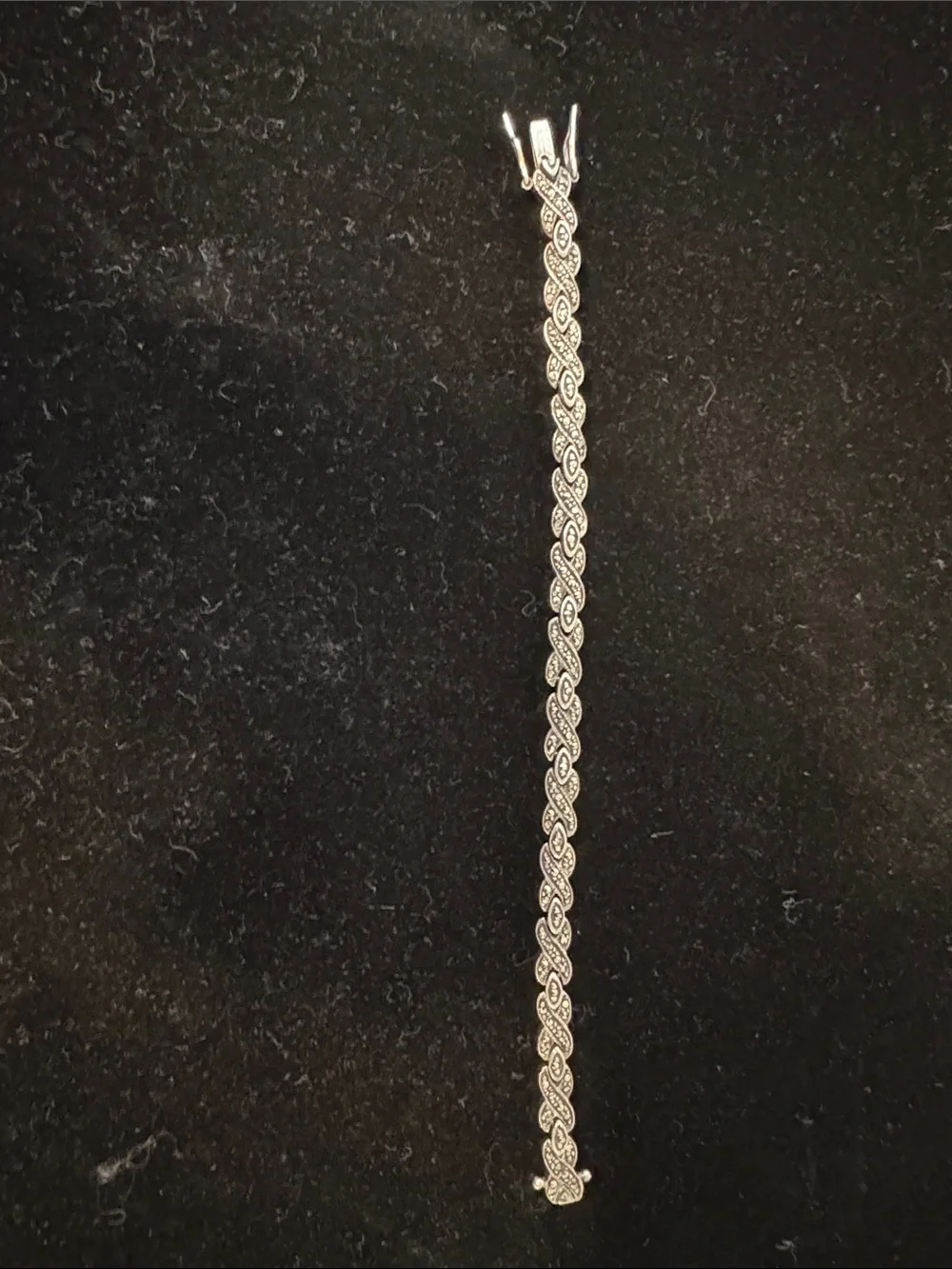 Judith Jack Silver Twisted Link Bracelet with Pavé Accents